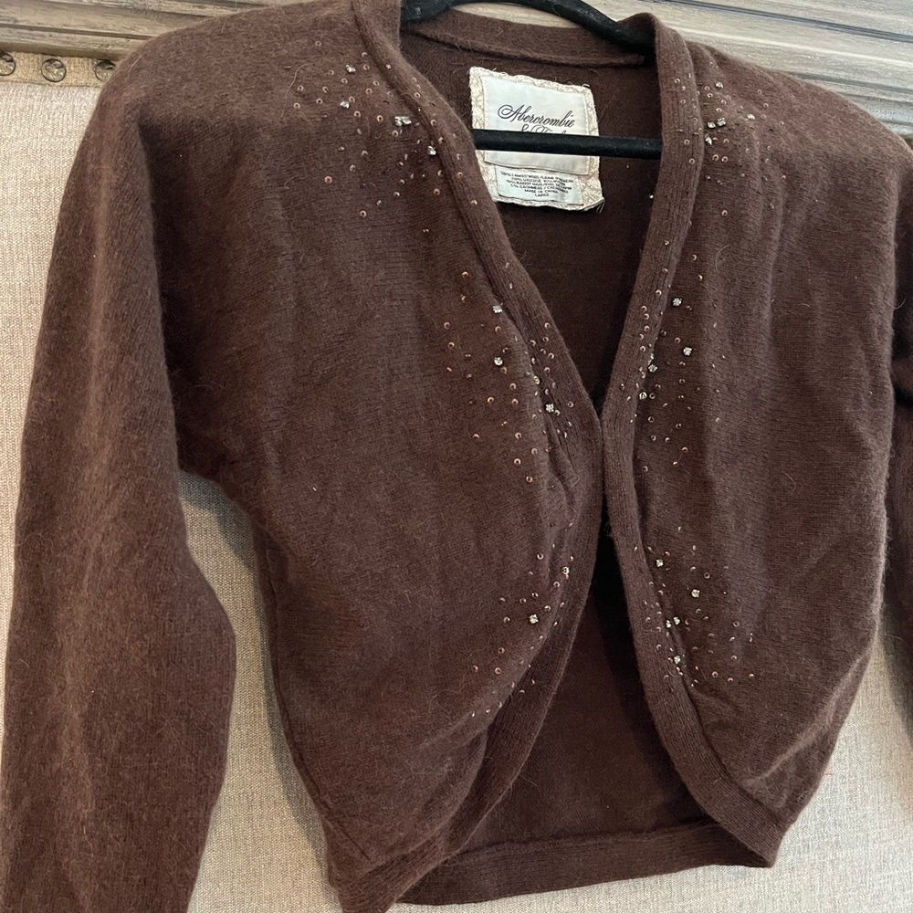 Y2K Abercrombie and Fitch rhinestone sequin sweater.